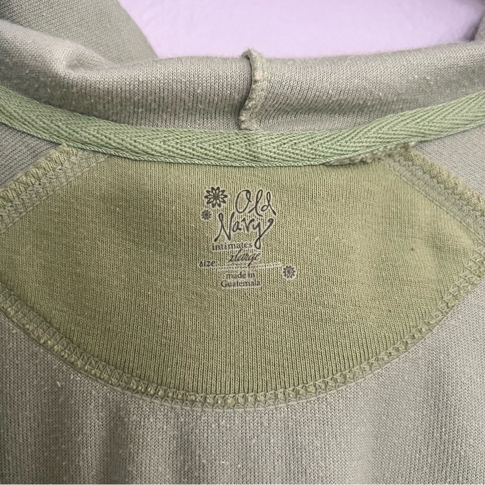 Vintage Old Navy Velour Hoodie - Y2K 90s Retro Streetwear Lounge - Green - XL - Picture 6 of 9